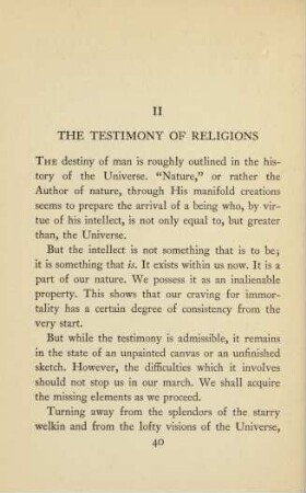 II. The testimony of religions