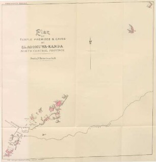 Plan of temple premises & caves at Elagomuwa-Kanda north central province.