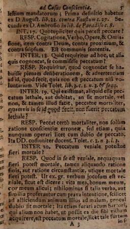Interrogationes, brevesque responsiones ad Casus Conscientiae pertinentes