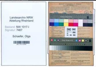 Entnazifizierung Olga Schaefer , geb. 04.09.1898 ()