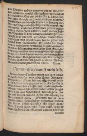 Nemet/ esset/ das ist mein leib.