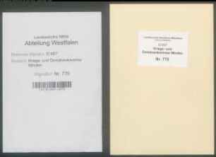 Amt Rahden - Vogtei Stemwederberg - Bauerschaft Oppenwehe: Revidiertes Kataster zu Wehdem und Westrup