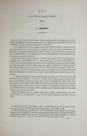 Sulla teoria delle coniche.