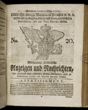 No. 20. Montags, den 18ten May, 1767.