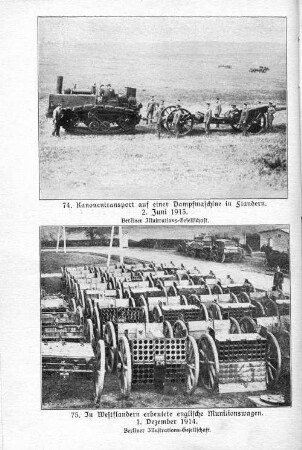 75. In Westflandern erbeutete englische Munitionswagen. 1. Dezember 1914.