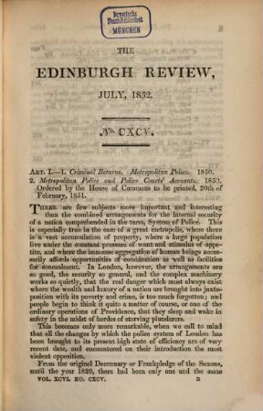 The Edinburgh review, or critical journal. 96. 1852