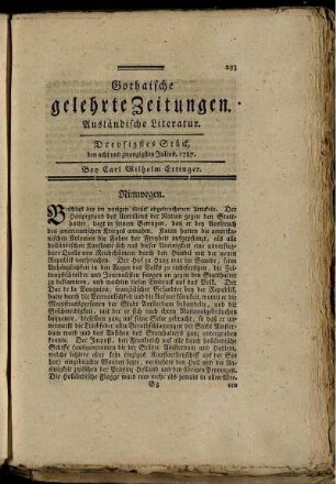Dreysigstes Stück, den acht und zwanzigsten Julius, 1787.