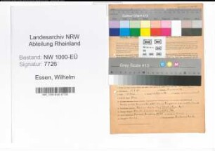 Entnazifizierung Wilhelm Van Essen, geb. 15.07.1889 (Angestellter)