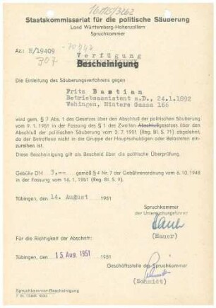 Bastian, Fritz