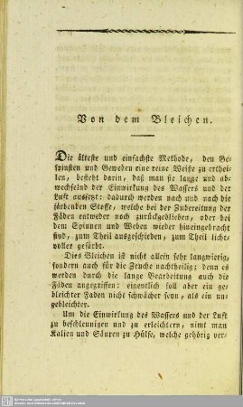 Von dem Bleichen