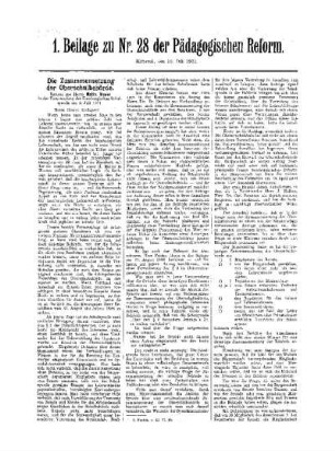 Die Zusammensetzung der Oberschulbehörde : 1. Beilage zu Nr. 28 der Pädagogischen Reform