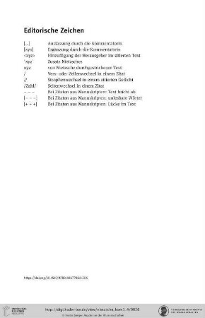 Editorische Zeichen