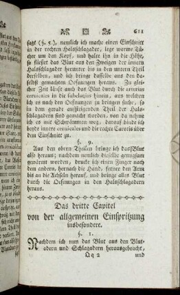 Das dritte Capitel von der allgemeinen Einspritzung insbesondere.
