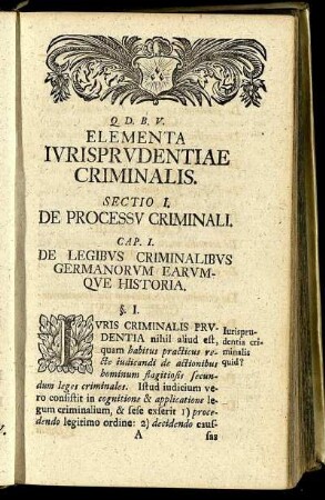 Sectio I. De Processu Criminali.