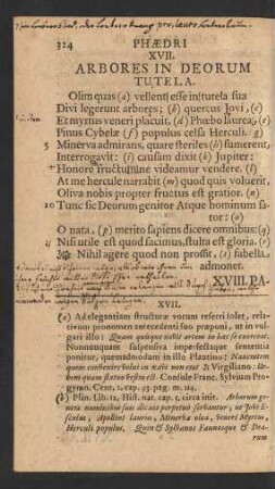 XVII. Arbores In Deorum Tutela.