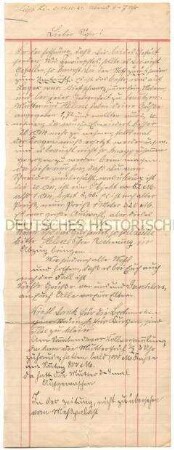 Handschriftlicher Brief eines Vaters an seinen Sohn