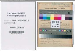 Entnazifizierung Gerhard Thissen , geb. 10.04.1904 (Arbeiter)