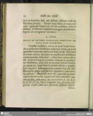 §. XXXIII. Legata Ab Impuberis Exheredati Substituto Relicta, Haud Praestanda