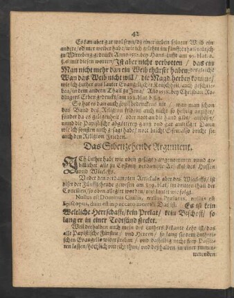 Das Sibenzehende Argument.