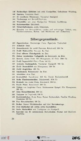 Silbergegenstände (Nr. 569-610)