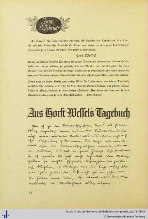 Aus Horst Wessel’s Tagebuch.