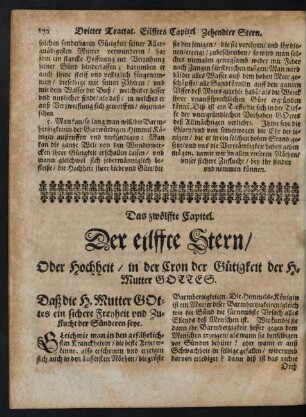 Das zwölffte Capitel. Der eilffte Stern/ Oder Hochheit/ in der Cron der Gütigkeit der H. Mutter Gottes.