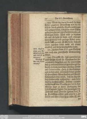 [Die XVI. Betrachtung betreffend eine zweyfache Erinnerung.]