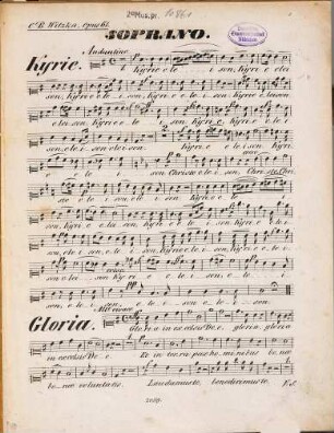 Lateinisches Hochamt : in G-Dur ; für Orgel, 4 Singst., 2 Violinen, Viola, Violoncell, Violon, 1 Flöte, 2 Clarinetten, 2 Hörner, 2 Trompetten, Pauken u. Posaune ; [op. 61]