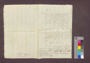 Steinsetzerquittung für das Domstift Basel gelegentlich des Zehntaustauschs zu Weil.