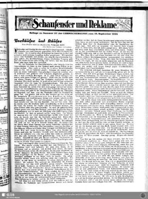 Schaufenster und Reklame