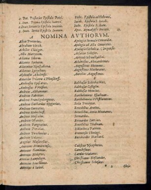 Nomina Authorum.