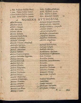 Nomina Authorum.