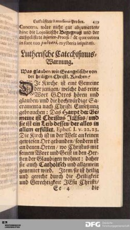 Beschreibung der päpstischen Kirchen.