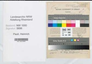 Entnazifizierung Heinrich Pauli, geb. 28.10.1891 (Gastwirt)