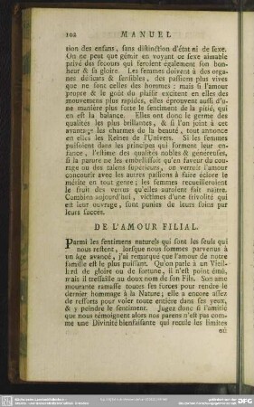 De L'Amour Filial