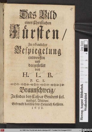 Das Bild eines Christlichen Fürsten