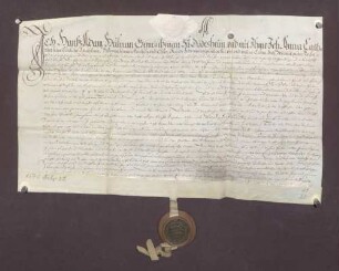 Jakob Grimm zu Diedesheim verschreibt sich gegenüber der Stiftsschaffnei Mosbach wegen Schulden.