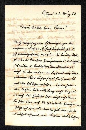 Brief von Ferdinand Krauss an R.v. Koenig