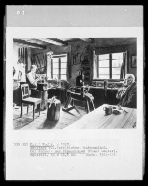 Der Sensen- und Sägeschmied (Franz Legler; Neustadt a.d. Tafelfichte, Sudetenland)