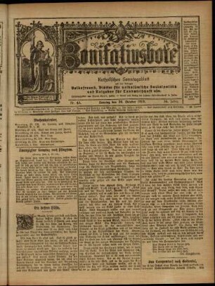 Erste Ausgabe vom Sonntag, den 26. Oktober 1919.