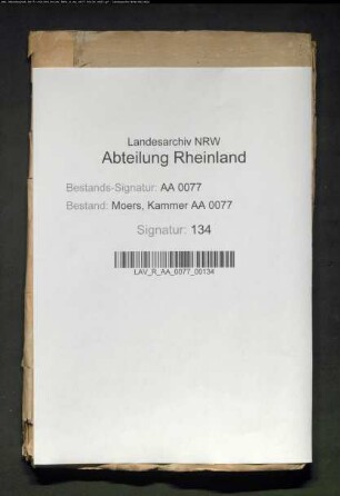 Schuldenzustand des Fürstentums Moers und der Stadt und Herrlichkeit Krefeld
