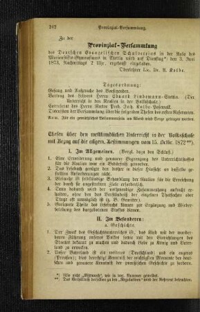 Provinzial-Versammlung : des Deutschen Evangelischen Schulvereins
