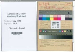 Entnazifizierung Rudolf Dluhosch , geb. 14.06.1894 (Zollsekretaer)