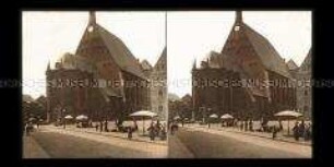 Belebter Markt mit Dom St. Marien, Freiberg