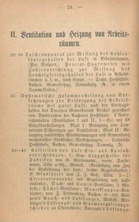 II. Ventilation und Heizung von Arbeitsräumen