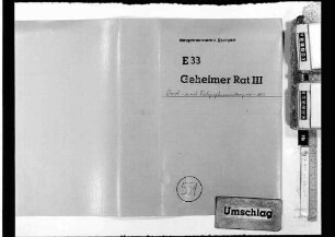 Verkehrs-Abteilung - Organisation: Post- und Telegrafenverwaltung