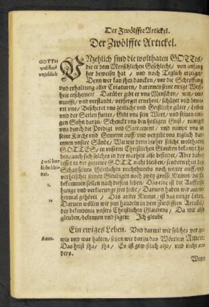 Der Zwölffte Artickel.