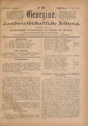 Fünfzigster Jahrgang. No. 17. Insterburg, 27. April 1882.