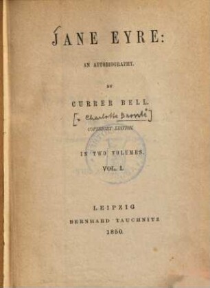 Jane Eyre : an autobiography ; in two volumes, 2