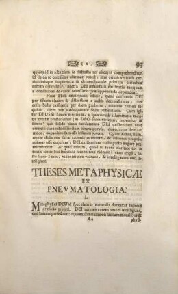 Theses metaphysicæ ex pnevmatologia.